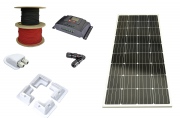 Zestaw solarny panel 180W, regulator, MC4, przlotka, przewód, uchwyty