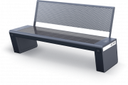 Ławka solarna Klasyczna z oparciem LED + USB  / panel 90W
